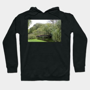 bridge and weeping willow trees Hoodie